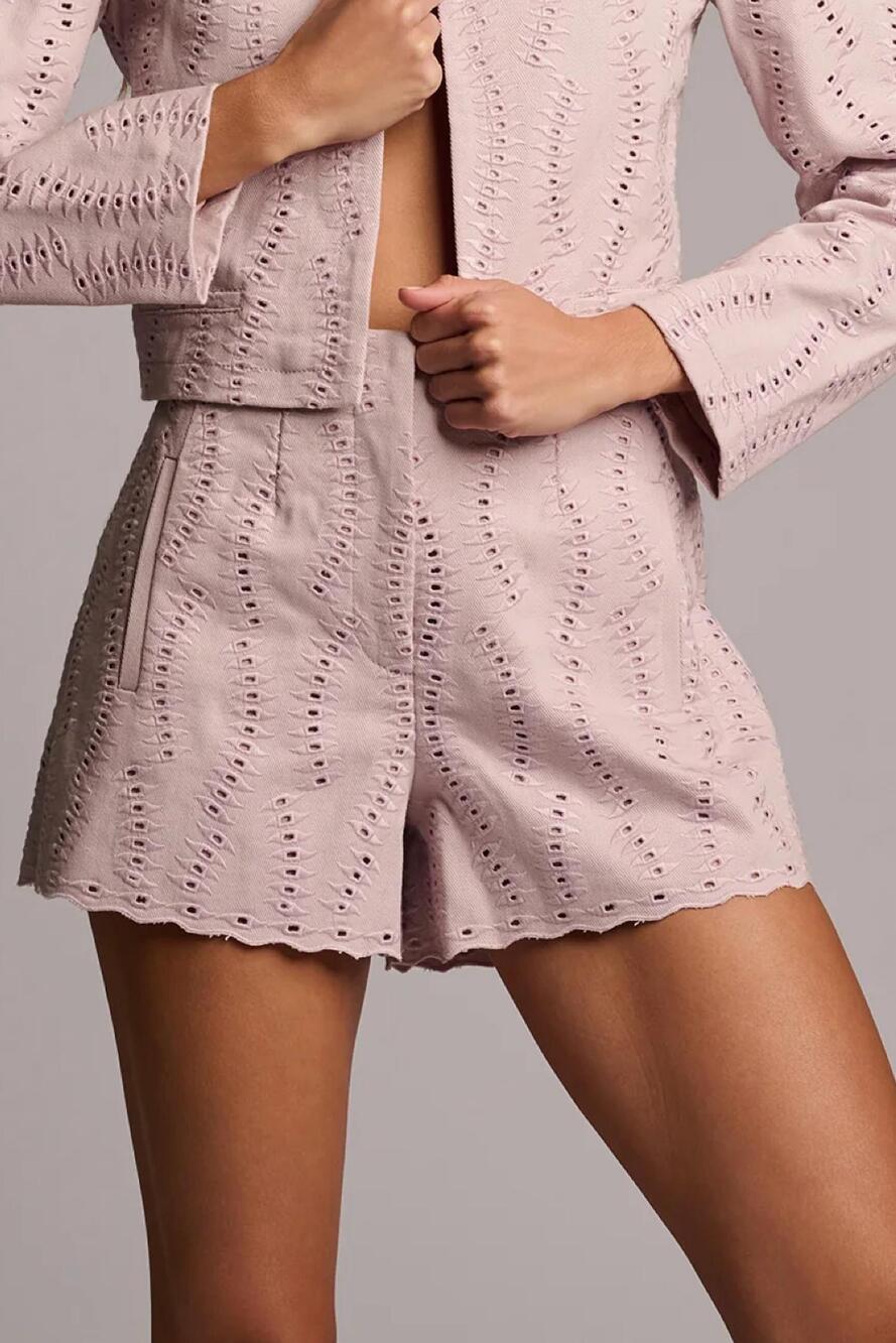 NEW HEVRON lilah embroidered short in thistle